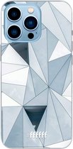 6F hoesje - geschikt voor iPhone 13 Pro - Transparant TPU Case - Mirrored Polygon #ffffff