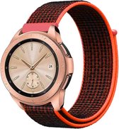 Strap-it Watch 4 & Watch 5 bandje - Samsung Galaxy Watch 4 - 44mm nylon band - zwart/oranje - Geschikt voor Samsung Galaxy Watch 5 Pro – 44mm – 40mm & Galaxy Watch 4 40mm, 44mm & G