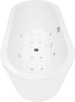 Libero Ovaal Vrijstaande Whirlpool Ligbad Met Massagestraal Luchtbellen Verlichting 170x80cm Wit