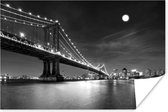 Poster New York - Brug - Manhattan - Zwart - Wit - 120x80 cm