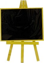 krijtbord inklapbaar junior 21 x 28,5 cm hout geel/zwart