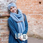 LOT83 | Fijn gebreide knitted, Lange Sjaal | Fem Ice Blue