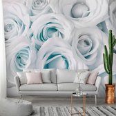 Zelfklevend fotobehang -  Rozen van Satijn in Turquoise wit  , Premium Print