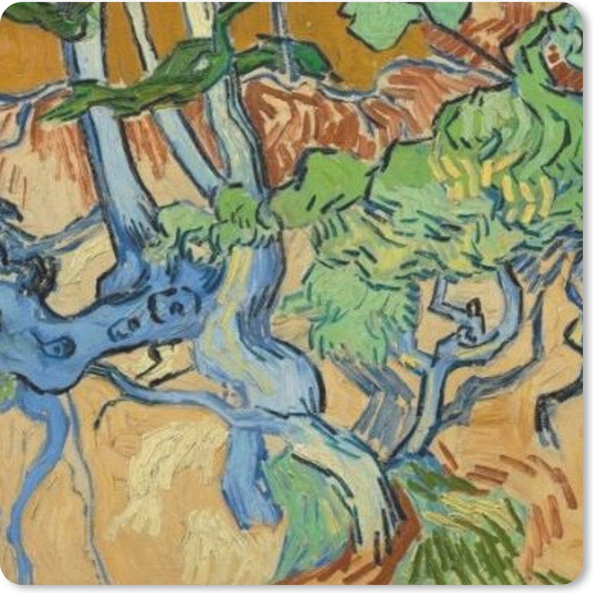 Muismat 20x20 cm - Mousepad Boomwortels - Vincent van Gogh - Muismatten