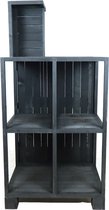 Tv meubel - winkel rack hout 80x120x165cm - black - 80x120x165