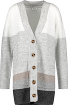 GERRY WEBER Dames Gebreid vest met blokstrepen Grey/ Taupe/ Graphit-40