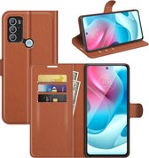 Motorola Moto G60s Hoesje - MobyDefend Kunstleren Wallet Book Case - Bruin - GSM Hoesje - Telefoonhoesje Geschikt Voor: Motorola Moto G60s