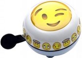fietsbel Emoticon Winking Face 80 mm geel/wit