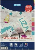 hobbyblok glitterkarton A4 10 vellen