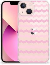GSM Hoesje Geschikt voor iPhone13 mini Bumper Hoesje Waves Roze