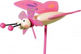 windmolen Butterfly Friends junior 27 cm hout roze