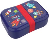 broodtrommel Space 18,5 x 9 cm donkerblauw