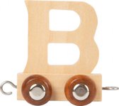 treinkarretje letter B hout beige 5 x 3,5 x 6 cm