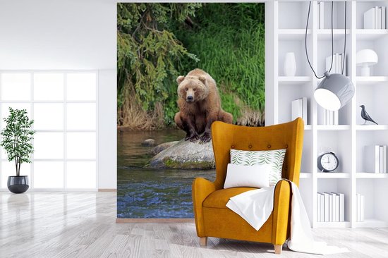 Papier peint - Papier peint photo Ours - Pierre - Animal - Largeur 180 cm x hauteur 280 cm