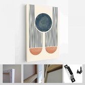 Halverwege de eeuw modern design. Een trendy set van abstracte handgeschilderde illustraties voor wanddecoratie, Social Media Banner, Brochure Cover Design - Modern Art Canvas - ve