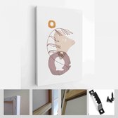 Schilderen Muur Foto's Home Room Decor. Moderne abstracte kunst botanische kunst aan de muur. Boho. Minimal Art Flower op geometrische vormen achtergrond. Abstract Plant Art design