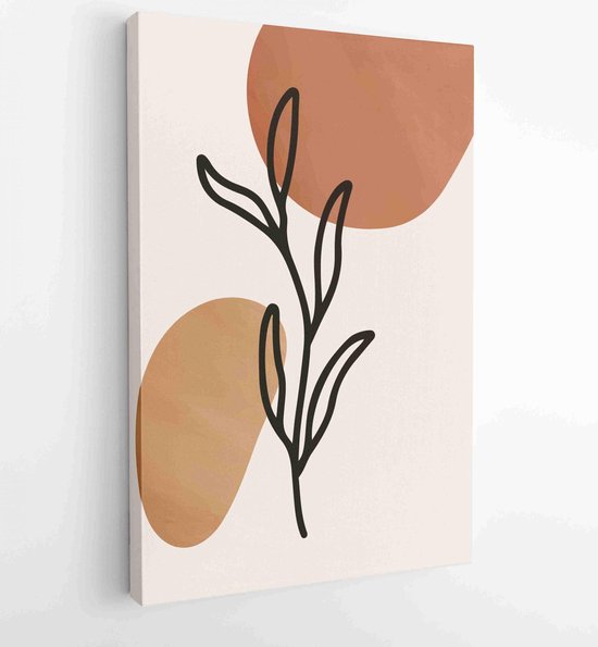 Botanische abstracte kunst achtergronden vector. Zomers vierkant spandoek 3 - Moderne schilderijen – Verticaal – 1931385650 - 50*40 Vertical