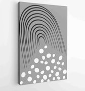 Zwart-wit abstracte muurkunst achtergrond vector 2 - Moderne schilderijen – Verticaal – 1909205701 - 50*40 Vertical