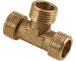 Bonfix messing t-stuk - 1 Buitendraad