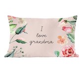 Sierkussen - Cadeau Vrouw Oma I Love Grandma Krijt - Multicolor - 30 Cm X 50 Cm