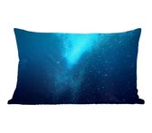 Sierkussen Sea for inside - Deep sea avec soleil translucide - 50x30 cm - Coussin intérieur rectangulaire en coton