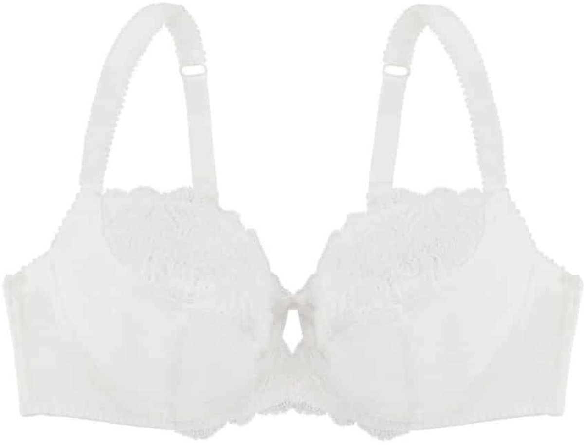 Dorina Kanten beugel BH - Celine - Stevige bh zonder vulling - Grote maten - 105C - Ivoor