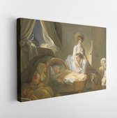 Het bezoek aan de kwekerij, door Jean-Honore Fragonard, 1775, Frans schilderij - Modern Art Canvas - Horizontaal - 452827621 - 80*60 Horizontal