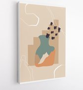 Aardetinten landschappen achtergronden instellen met maan en zon. Abstract Plant Art-ontwerp voor print, omslag, behang en natuurlijke kunst aan de muur. 1 - Moderne schilderijen –