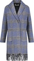 GERRY WEBER Dames Mantel met franjerand navy/cream/sand Druck-46