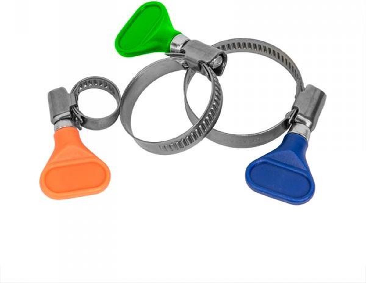Slangklem 16-27mm RVS met vleugelmoer