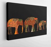 Met de hand beschilderde olifant is geschikt voor uw projecten! - Moderne schilderijen - Horizontaal - 387134383 - 115*75 Horizontal
