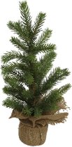 Gerimport Decoratie Kerstboom 35 X 10 Cm Jute Groen/naturel