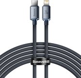Baseus Crystal Series USB-C naar Apple Lightning Kabel 20W 2M Zwart