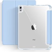 Mobiq - Tri-Fold Clear Back Case geschikt voor iPad Air (2022 / 2020) - lichtblauw/transparant