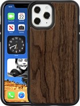 Mobiq - Houten Backcover iPhone 13 Pro Max Hoesje - walnoot