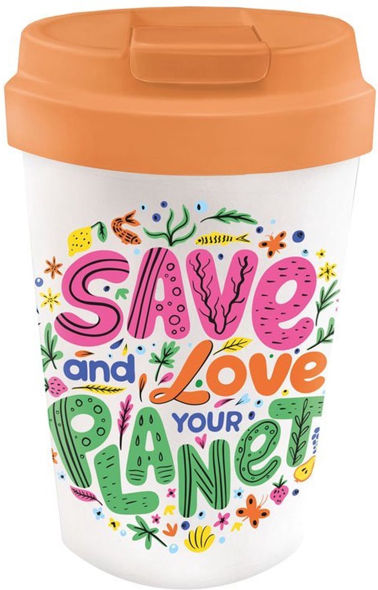 PLA/plant bioloco beker to go 350ml - Save and Love your Planet