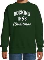 Rocking this Christmas foute Kersttrui - groen - kinderen - Kerstsweaters / Kerst outfit 3-4 jaar (98/104)