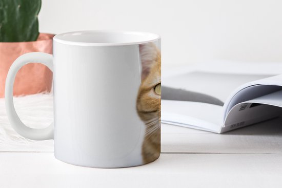 Mug - Chat - Langue - Wit - 350 ML - Tasse - Cadeau Sinterklaas - Cadeaux de Noël - Cadeaux de chaussures - Cadeaux à distribuer