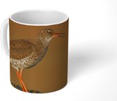 Mok - Een tureluur roepend op een paal - 350 ML - Beker