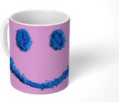 Mok - Glimlachende smiley gemaakt van poeder - 350 ML - Beker