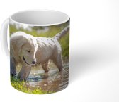 Mok - Puppy spelend in een waterplas - 350 ML - Beker
