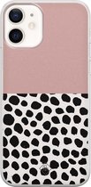 iPhone 12 hoesje siliconen - Stippen roze | Apple iPhone 12 case |