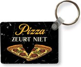 Sleutelhanger - Pizza - Vintage - Quotes - Uitdeelcadeautjes - Plastic - Vaderdag cadeau - Geschenk - Cadeautje voor hem - Tip - Mannen
