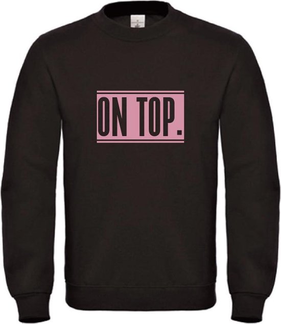 Wintersport sweater zwart XXL - On Top - roze - soBAD. | Foute apres ski outfit | kleding | verkleedkleren | wintersporttruien | wintersport dames en heren