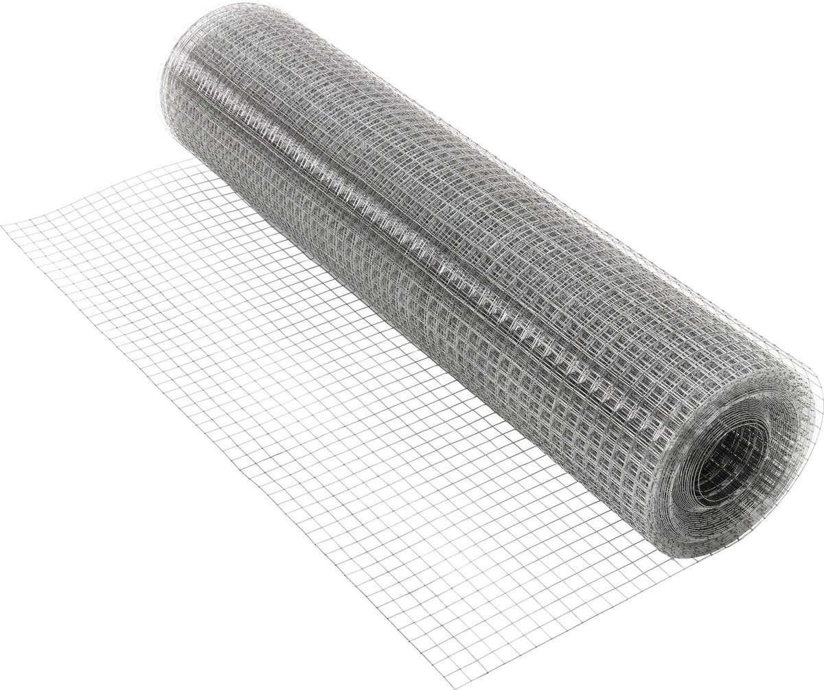 Volièredraad Gaasdraad, van gegalvaniseerd staal, draaddikte 1,2 mm, maaswijdte 25x25 mm, lengte 10 m