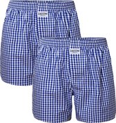 Zaccini - Heren Boxershorts - 2 pack - Woven - Navy wit geblokt