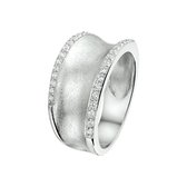 The Jewelry Collection Ring Zirkonia Gescratcht - Zilver