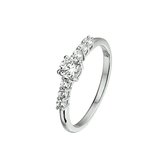 The Jewelry Collection Ring Zirkonia - Zilver Gerhodineerd