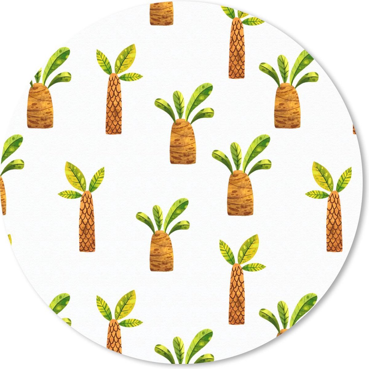 Muismat rond 30x30 cm - Mousepad Jungle - Design - Palmboom - Ronde muismatten