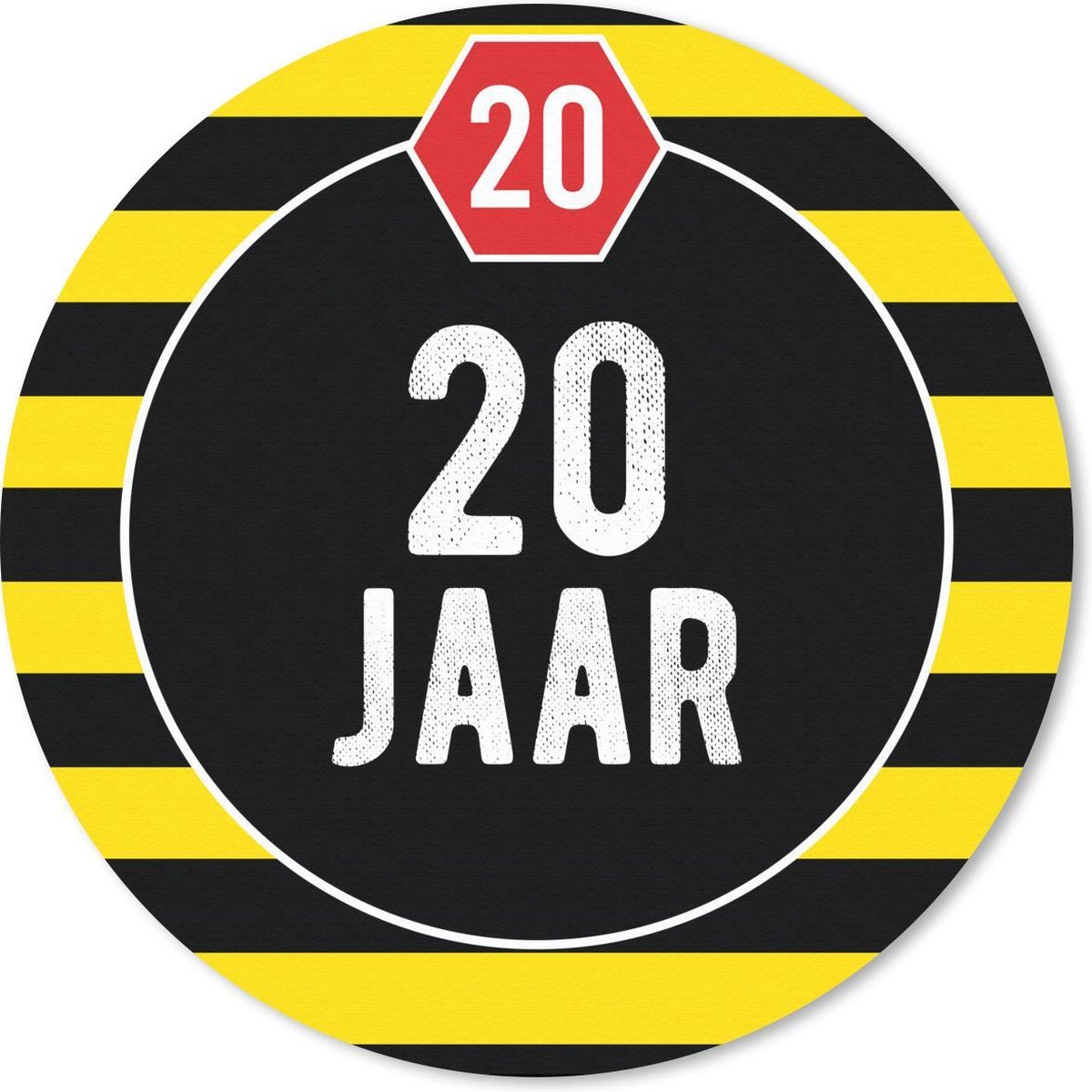 Muismat rond 30x30 cm - Mousepad Jubileum - 20 Jaar - Quote - Verjaardag - Ronde muismatten